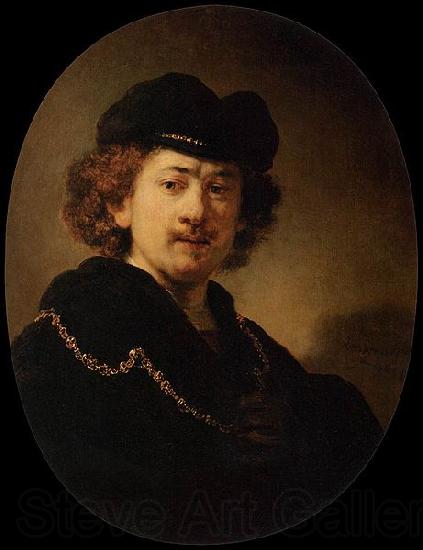 Rembrandt Peale Wearing a Toque and a Gold Chain Spain oil painting art